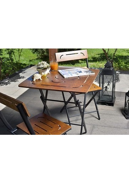 Doğal Ahşap Katlanabilir Bistro Bahçe & Balkon Seti Ceviz modelleri