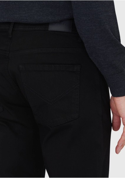 Siyah Düz Dokuma Slim Fit Casual Pamuk Karışımlı Pantolon fırsatları