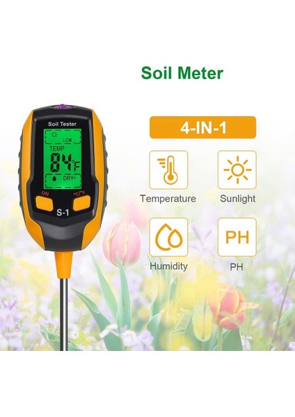 Toprak Ph Metre, 4 Aradan 1 Toprak Test Cihazı Nemi, Ph/sıcaklık/ışık ile Dijital Bitki Nem Ölçer, Toprak Nem Ölçer (Yurt Dışından) fiyatları