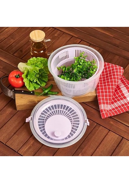 Salata Kurutucu, Sebze Yeşillik Marul Yıkama ve Kurutma Kabı Leğen Şeklinde Çevirmeli (Soluk Su Yeşili) fırsatları