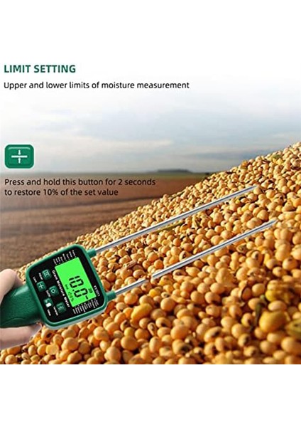 Saman Nem Test Cihazı, Taşınabilir Saman Nem Ölçer, Tahıl Samanı Için LCD Ekranlı Dijital Tane Nem Ölçer, Soya Fasulyesi (Yurt Dışından) fırsatları