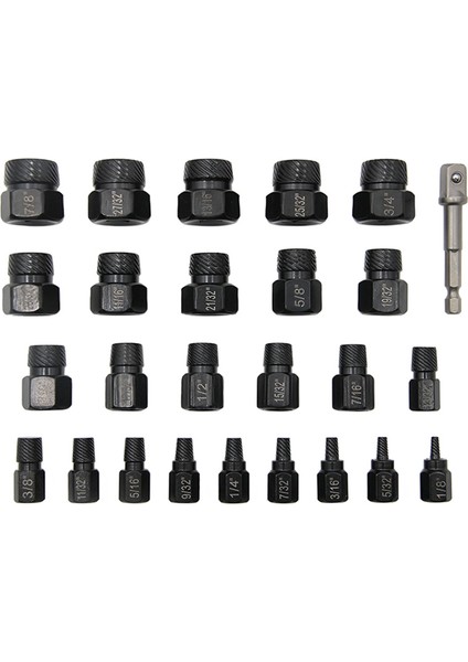26PCS Vidalı Cıvata Ekstraktörü Matkap Ucu Seti Sökme Vidaları Cıvata Saplama Dişleri Yıkılmış Soyulmuş Kırılma Aletleri (Yurt Dışından)