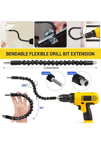31 Pcs Esnek Matkap Bitleri Uzatma Seti, 105 ° Dik Açılı Matkap Eki, Dönüşlü Bağlantı Soketi, Alçakgönüllü Soket Adaptörü (Yurt Dışından) indirimleri
