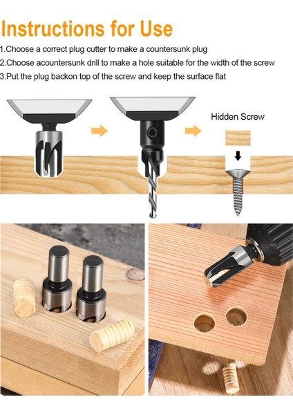 Counterk Matkap Bit Seti, Ahşap Işleme Pah 1/4 Inç Hex Shank ile Karşı Lavabo Deliklerinde Ayarlanabilir Karşılıklı Araçlar (Yurt Dışından) indirimleri