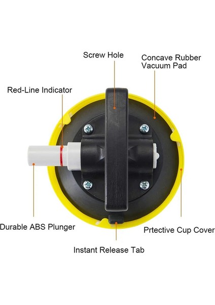 4.5 Inç Emme Kupası Pompası T-Handle Vakum Kaldırıcı Düz/kavisli Yüzey Için Içbükey Plakalı (Yurt Dışından) indirimleri