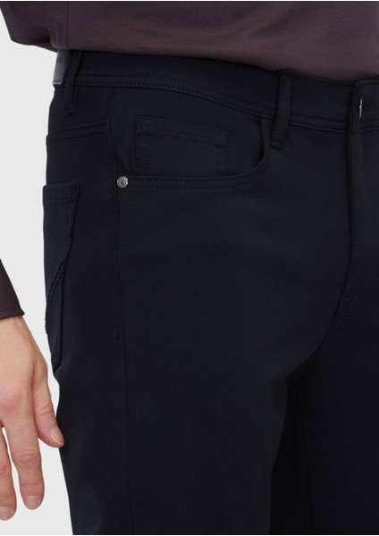 Siyah Düz Örme Slim Fit Casual Pantolon modelleri