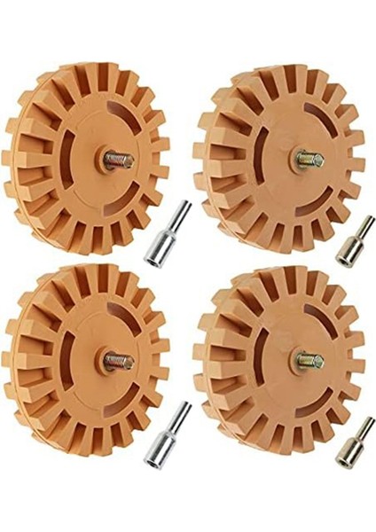 Çıkartma Çıkartma, 4 Inç Kauçuk Matkap Ek Araç Yapıştırıcı, Kauçuk Çıkarma Tekerleği, Otomobiller Için Vinil Çıkarma Aracı, Rvs, 4 Pcs (Yurt Dışından)