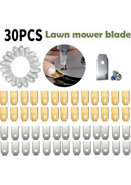 30PCS Çim Biçme Makinesi Kesme Bıçakları Set Paslanmaz Çelik Düzeltici Bıçağı Ecovacs Kesici Bıçaklar Için Uyumlu (Yurt Dışından) fırsatları