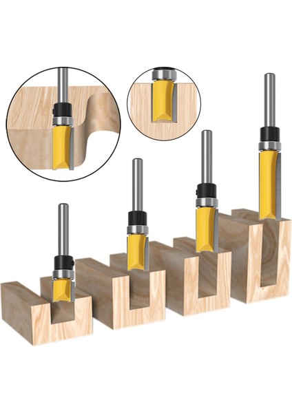 1/4 Inç Shank Flush Trim Yönlendirici Bit Seti, 1/4 Yönlendirici Bit Seti 1/4 Saf Yönlendirici Bitleri Seti, Karbür Ahşap Yönlendirici Bitleri 4 Pcs (Yurt Dışından) fiyatları