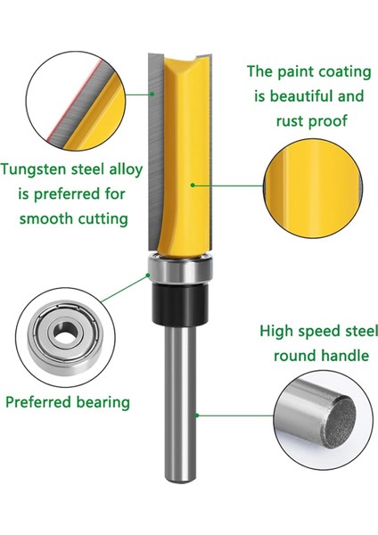 1/4 Inç Shank Flush Trim Yönlendirici Bit Seti, 1/4 Yönlendirici Bit Seti 1/4 Saf Yönlendirici Bitleri Seti, Karbür Ahşap Yönlendirici Bitleri 4 Pcs (Yurt Dışından) modelleri