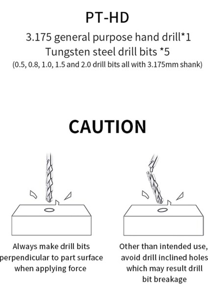 3.175MM Genel Amaçlı Hobi, Mini Kullanışlı Matkap, El Matkap Seti, 5 Pcs Tungsten Çelik Matkap Bitleri 0,5/0.8/1.0/1.5/2.0 mm (Yurt Dışından) fiyatları