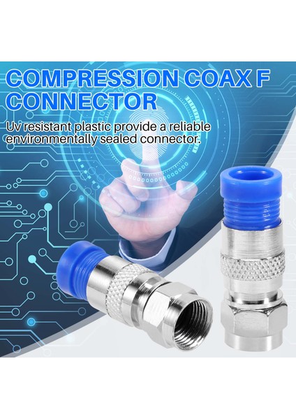 50PCS Rg6 Sıkıştırma Konektörleri Koaksiyel Kablo Su Geçirmez Bağlantı F Sıkıştırma Konnektörü Rg6 Koaksiyel Sıkıştırma Aracı (Yurt Dışından) indirimleri