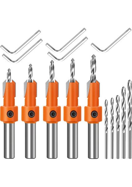 Counterk Matkap Bit, 5 Pcs Hızlı Değişiklik 8mm Ayarlanabilir Counterk Matkap Bit Seti 5 Pcs Değiştirilebilir Matkap Bitleri (Yurt Dışından) modelleri