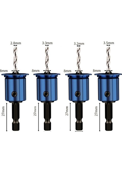 8mm Shank Countersunk Matkap Bit Alaşım Çekirdek Sınırlayıcı Counkink Matkap Yönlendirici Bit Ağaç Işleme Delme Pilot Deliği (Yurt Dışından) indirimleri