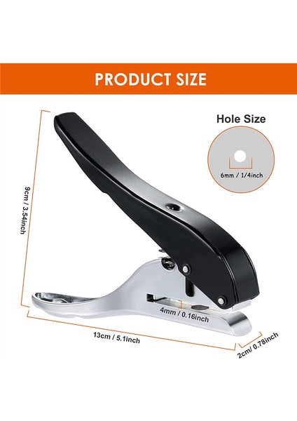 Delik Yumruk 1/4 Inç-6mm Tek Delik Delin Punch, Heavy Dound Del Punch Single, Taşınabilir Elde Taşınabilir Uzun Delik Deliği Yumruk (Yurt Dışından) indirimleri