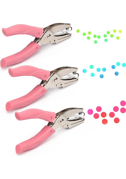 3 Adet El Delikli Kağıt Kağıt Yumruk El Tipi Metal Tek Delikli Kağıt Zımba Dıy El Zincir Deliği Daire Şeklinde (Yurt Dışından)