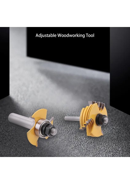2pcs Yuva Kesici 3 Kanat Yönlendirici Biti 1/2 ve 1/4 Inç Şaft Ayarlanabilir Ahşap Işleme Aracı (Yurt Dışından) modelleri