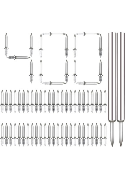 400PCS Dikişsiz Tırnaklar Çift Başlı Vidalı, Süpürme Hattı Tahtası Soylar Sapta Aracı Özel Gizli Iplik Tırnakları (Yurt Dışından)