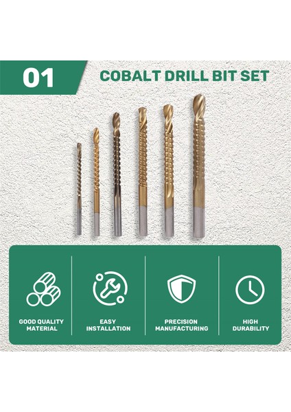 6pcs Kobalt Matkap Bit Set Delik Testere Kanal Seti Ahşap Işleme Testere Dişli Matkap Yuvalı Matkap (Yurt Dışından) fırsatları