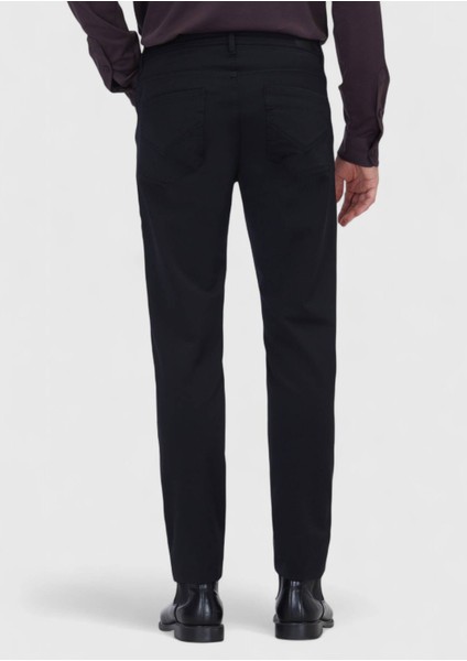 Siyah Düz Örme Slim Fit Casual Pantolon indirimleri