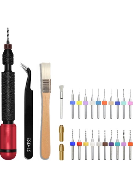 Çift Taşıyan Pim Arası El Matkap Seti, Mücevher, Reçine, Kil, Pcb, Mini Modeller, Ahşap, Plastik (Yurt Dışından)