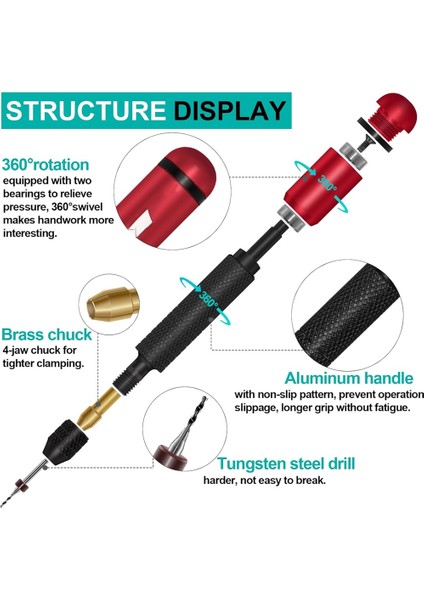 Çift Taşıyan Pim Arası El Matkap Seti, Mücevher, Reçine, Kil, Pcb, Mini Modeller, Ahşap, Plastik (Yurt Dışından) fiyatları