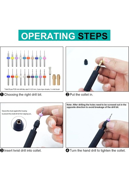 Çift Taşıyan Pim Arası El Matkap Seti, Mücevher, Reçine, Kil, Pcb, Mini Modeller, Ahşap, Plastik (Yurt Dışından) indirimleri