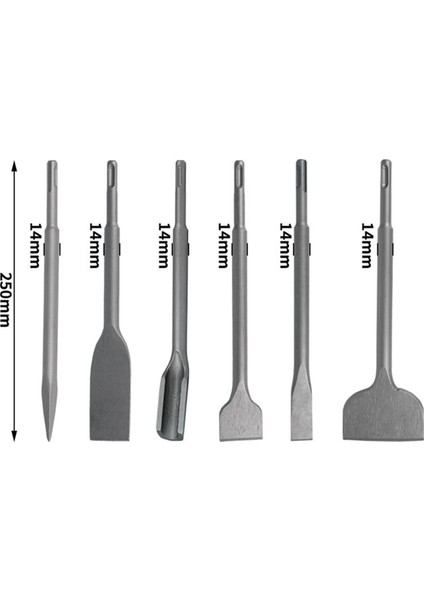 Yuvarlak Kol, Iki Çukur ve Iki Oluk, Elektrik Çekiç Keski, 6pc Seti, Bükme ve Kürekle Beton Darbe Biti. (Yurt Dışından) modelleri