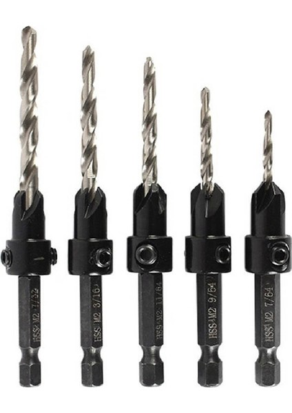 5pcs Yüksek Hızlı Çelik Ayarlanabilir Ahşap Counterk Matkap Bit Seti Ağaç Işlemesi Için Konik Matkap Usları 4 6 8 10 12 12 (Yurt Dışından)