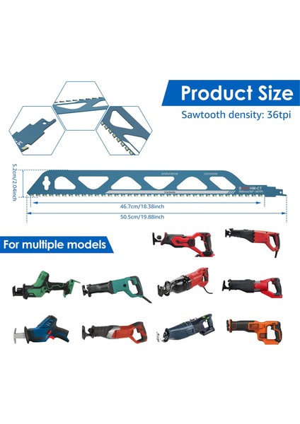 20 Inç Beton Testere Bıçağı, Duvar Pistonlu Testere Bıçakları, Alaşımlı Çelik Tuğla Beton Kesme Tarif Testere Bıçağı (Yurt Dışından) modelleri
