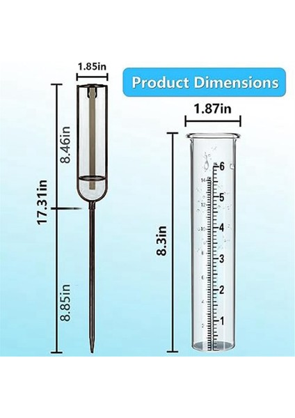Yağmur Göstergesi, 6 Inç Cam Yağmur Ölçer Yaşım Için Yazıcılar Ile Başlık Için Büyük Yazırlı Yazıcılar Için Başlı (Mavi) (Yurt Dışından) fırsatları