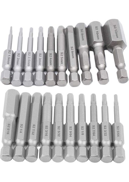 20PCS Hex Kafa Anahtarı Matkap Bit Seti Shank Hızlı Bırakma Manyetik Tornavida Bitleri Seti (Metrik +Sae) (Yurt Dışından) fırsatları