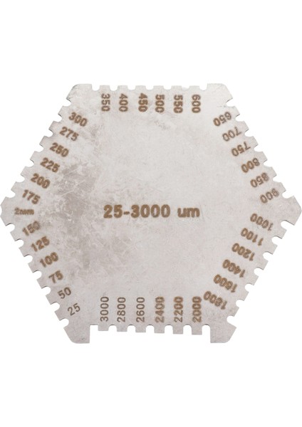 Yüksek Hassasiyetli Paslanmaz Çelik Altıgen Islak Film Tarağı Enstrüman Paslanmaz Çelik Islak Diyafram Kalınlık Göstergesi (Yurt Dışından)