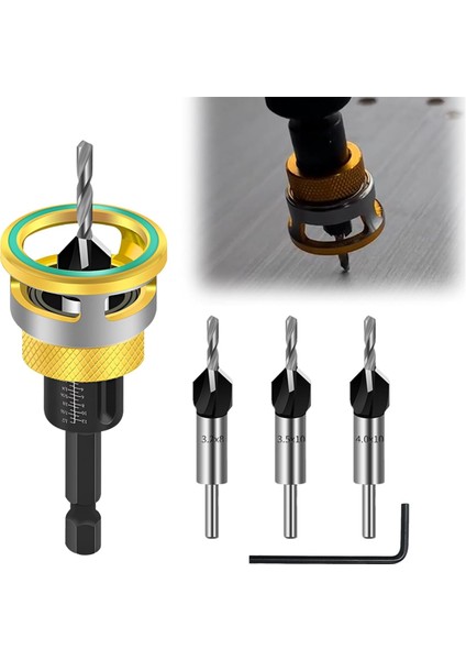 6 Parçalı Counkink Matkap Bit Seti, Bir Adımda Ön Dökülme ve Karşı Karşılıklı, Derinlik Durağı, 1/4 Inç Hex Shank (Yurt Dışından) fiyatları