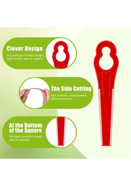 80PCS Plastik Biçme Bıçağı Bıçak Yüksekliği 10X5MM Çim Biçme Biçim Bıçakları Bahçe Düzenleyicileri Için Yedek Aksesuarlar (Yurt Dışından) modelleri