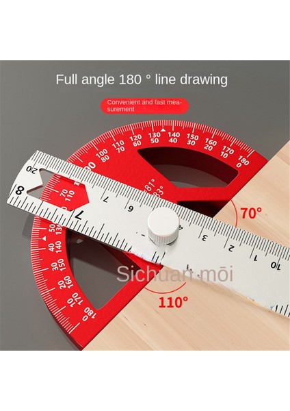 Çok Fonksiyonlu Açı Hükümdar 45/90 Derece Yarı Dairesel Ölçüm Alüminyum Alaşım Hareketli Açı Cetvel Açısı Bulucu 12INCH (Yurt Dışından) modelleri