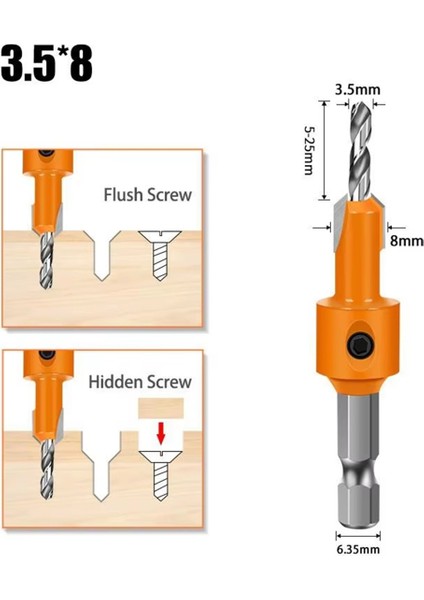 7pcs Altıgen Shank Ahşap Karşı Kafalar Matkap, Gizli Vidalı Delik Çift Kenarlı Sondaj Sayacı Kafa Matkap (Yurt Dışından) fiyatları