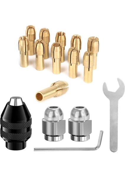 16PCS Matkal Chuck Collet Seti, 4486 Anahtarsız Hızlı Değişim Yedek 4485 Pirinç Koltuk Somun Seti (Yurt Dışından)