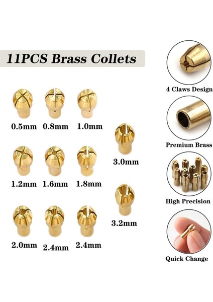 16PCS Matkal Chuck Collet Seti, 4486 Anahtarsız Hızlı Değişim Yedek 4485 Pirinç Koltuk Somun Seti (Yurt Dışından) fiyatları