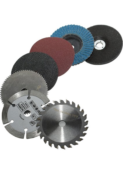 7pcs 75MM Kesme Disk Kiti 10 mm Delikli Öğütücü Metal Dairesel Testere Bıçağı Düz Kapak Öğütme Tekerleği Zımpara Pedleri (Yurt Dışından)