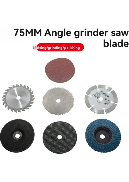 7pcs 75MM Kesme Disk Kiti 10 mm Delikli Öğütücü Metal Dairesel Testere Bıçağı Düz Kapak Öğütme Tekerleği Zımpara Pedleri (Yurt Dışından) fiyatları