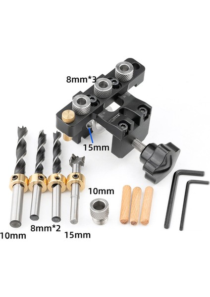 Ganwei Ayarlanabilir Doweling Jig Ahşap Cep 3 1 Delikte Jigbushes Sondaj Kılavuzu Kılavuzu Bulucu Yumruk Araçları Dowel Jig Set (Yurt Dışından) indirimleri