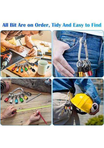 12PCS 1/4 Inç Hex Shank Tornavida Bit Tutucuları, Keychain Uzatma Çubuğu, Taşınabilir Hızlı Değişim Bit Tutucu Seti (Yurt Dışından) fırsatları
