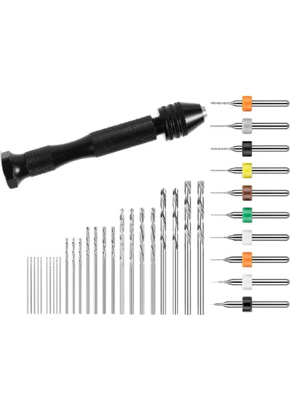 Profesyonel Pim Mengene El Matkap Bitleri Mini Bükülme Matkap Bitleri Set0.5-3.0mm Hassas El Matkap Ucu Döner Araçlar Seti 36 (Yurt Dışından)