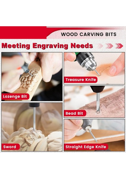 10 Adet Döner Alet Için Ahşap Oyma Aletleri, 1/8 Inç Kanatlı Ağaç Işleme Aletleri Döner Alet Bitleri Oyma Delme Için Uyumlu (Yurt Dışından) modelleri