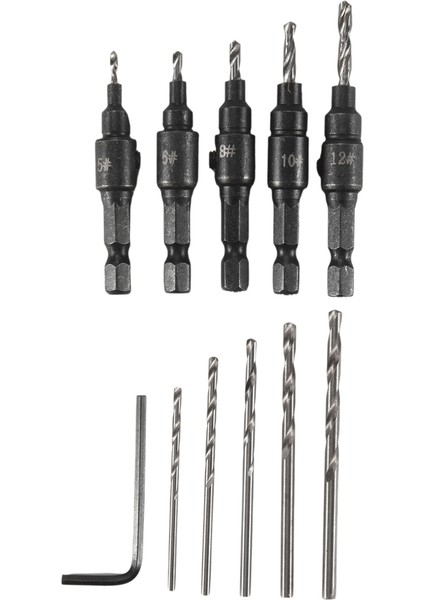 5 Parçalı 3/8 Inç Hızlı Değişim 82 ° Pah Ayarlanabilir Matkap Bitleri, Hss Ahşap Matkap Bitleri Lavabo Deliği Delme Aracı Kiti (Yurt Dışından)