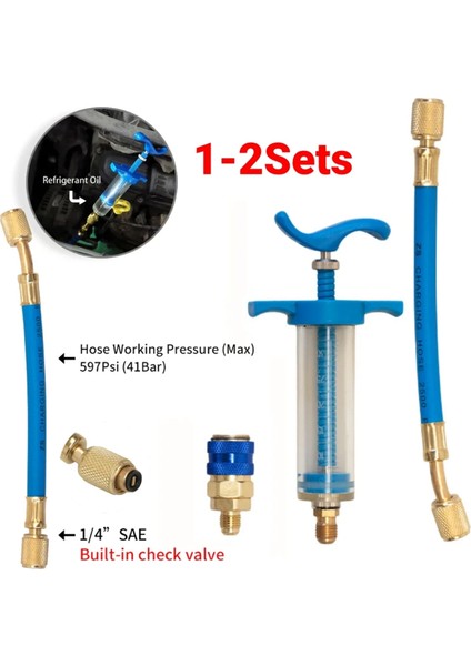 Otomatik Ac Yağ Boya Enjektörü 1oz R134A Düşük Tarafı Hızlı Kuplör Adaptörü 14 Yağ Şırıngası Kılavuzu Yağlayıcı Enjeksiyon Aracı Araba Için (Yurt Dışından) modelleri
