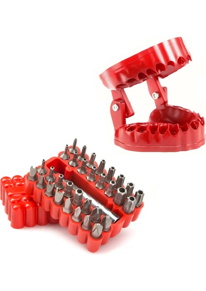 Çizim Tornavida Biti Organizatör Tutucu Manyetik Taban, 32PCS Bit ve 1 Uzatma Soketi ile Matkap Biti Tutucu (Yurt Dışından)