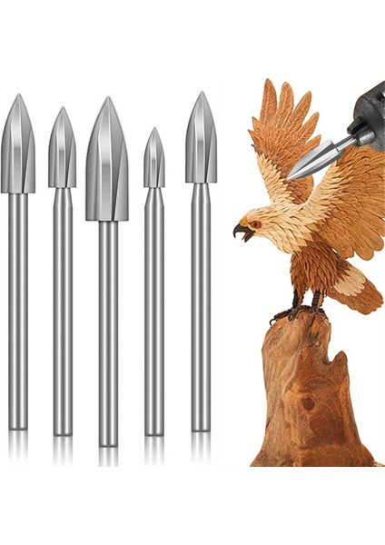 5 Pcs Ahşap Oyma Matkap Bitleri Seti, Gravür Için 1/8in Şey Döner Takım Aksesuarları, Dıy Ahşap Için Elmas Matkap Bitleri (Yurt Dışından)