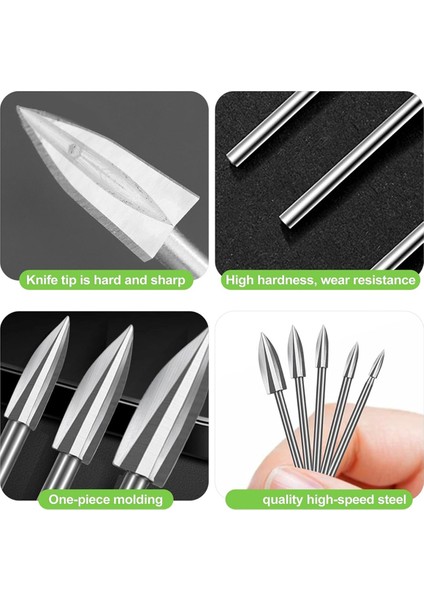 5 Pcs Ahşap Oyma Matkap Bitleri Seti, Gravür Için 1/8in Şey Döner Takım Aksesuarları, Dıy Ahşap Için Elmas Matkap Bitleri (Yurt Dışından) modelleri